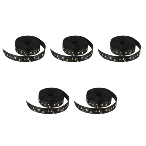 5Rouleaux Ruban De Décoration Polyester Noir Ramadan Eid Fête DIY