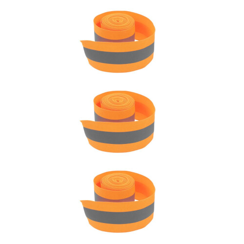 3Rolls Easy Sew Reflective Tape Orange Polyester Outdoor Warning Strip