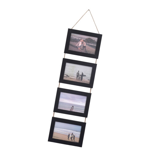 Hanging Collage Picture Frames Wall Decors 4Opening for-Black
