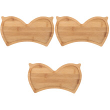 3Pcs Wood Desktop Trays Practical Trays for Outdoor Use