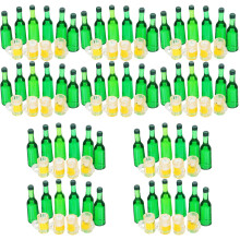 10Sets Miniature Resin Beer Bottles Green Decor Dollhouse Photo Props