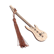 3Pcs Decorative Bamboo Guitar Shape Page-Marker Bookmark for Readers