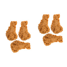 6Pcs Detailed Realistic Chicken Leg Model Brown PVC Faux Food Decor