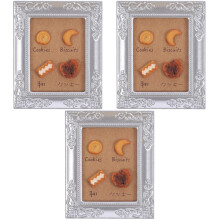 3Pcs Resin Mini Picture Frames Multi-Color Dollhouse Scene Accessories