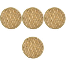 4Pcs Green Bamboo Rattan Food Basket Woven Storage for Home