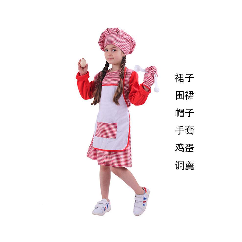 Photos - Fancy Dress (M) Children's Female Chef Clothing Stage Performance Clothing
