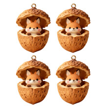 4Pcs Acrylic Pinecone Animal Hanging Ornament Holiday Tree-3
