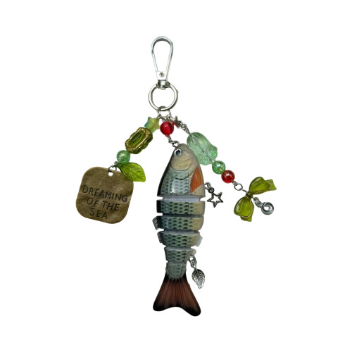 Porte-clés unique sur le thème du poisson, pour sacs à-motif A