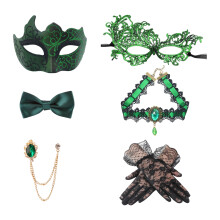 5Pcs Masquerades Costumes Accessories Couple Masquerades-Green