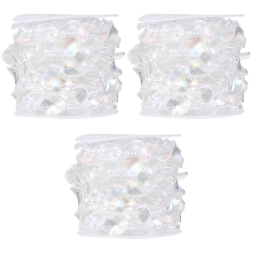 3Rouleaux Guirlande Perles Acryliques Transparentes Décorations Multi