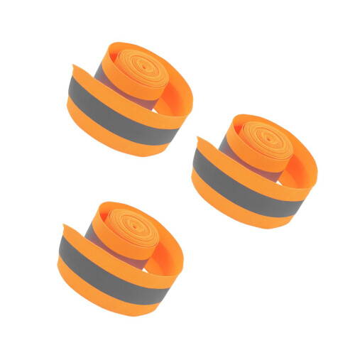 3Rolls Easy Sew Reflective Tape Orange Polyester Outdoor Warning Strip 1