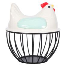 1Panier De Stockage Œufs Design Fer Poule Multiusage Protégé Poussière
