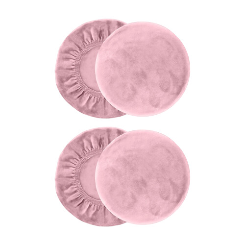 Machine Washable Velvets Stretchable Slipcovers For Dining-Pink