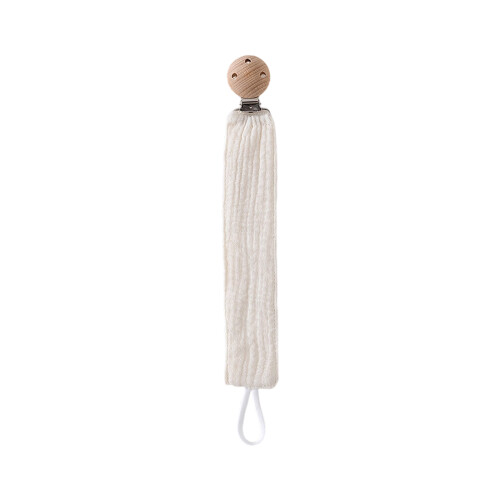 Simple Baby Pacifier Clip Chain Dummy Nipple Holder Strap-Beige