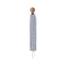 Schnullerhalter, Clip-Kette, Gürtel, Naturholz, abnehmbares-Grau