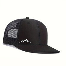 Classical Flat Brims Baseball Cap Ventilation Mesh Design-Black