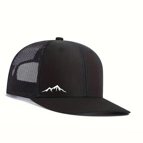 Classical Flat Brims Baseball Cap Ventilation Mesh Design-Black