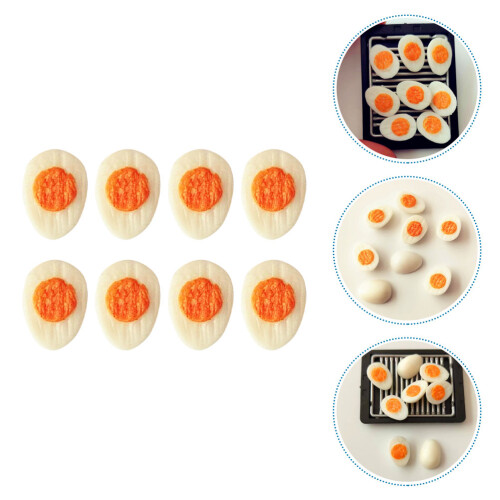 40Pcs Mini Half Egg Miniature PVC Models Kitchen Micro Landscape Decor 2