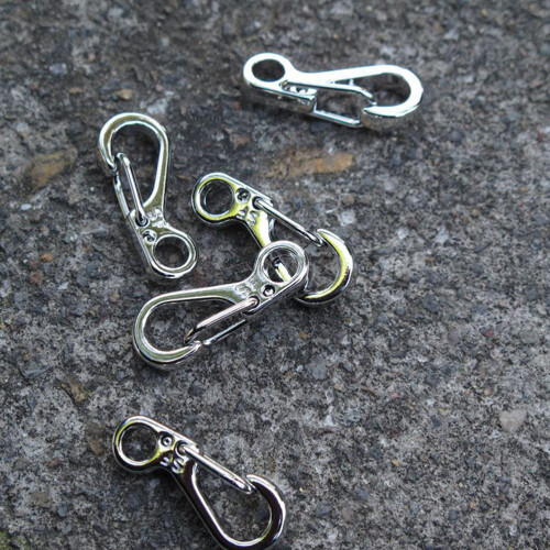 10Pcs Silver Carabiner Clips Mini Aluminum Alloy Backpack Lock Hooks 2