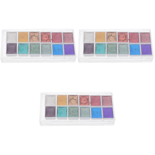 3Box Professional Solid Watercolor Pigment Kit Bright Assorted Colors 2