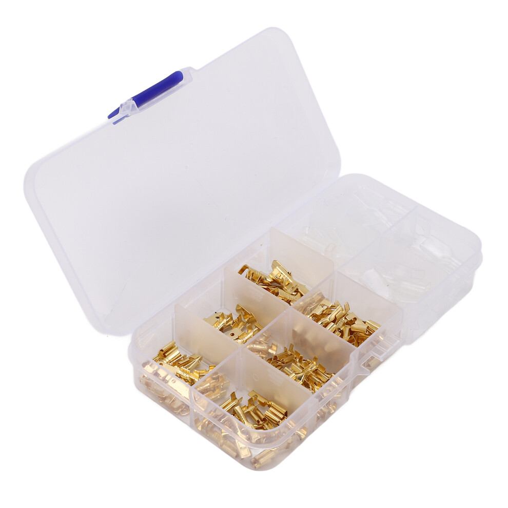 135 Pcs Brass Spade Terminal Set Gold