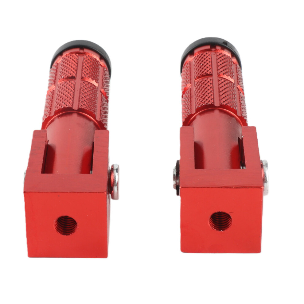 Aluminium M8 Foldable Foot Pegs Set Red 7444352511044