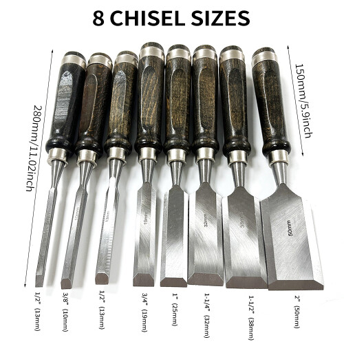 Woodworking Chisel Set with Wooden Storage Case 1