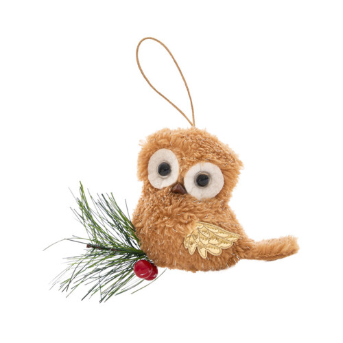 Plüsch-Eule, Weihnachtsbaumschmuck, Festival,-braun B