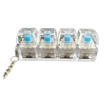 LED Key Press Button Relaxation Tool Portable Keychain-Clear