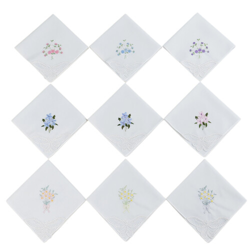 Two Sophisticated Lace Accented Handkerchiefs Premium Wedding