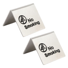 2pk Stainless Steel No Smoking Tent Signs