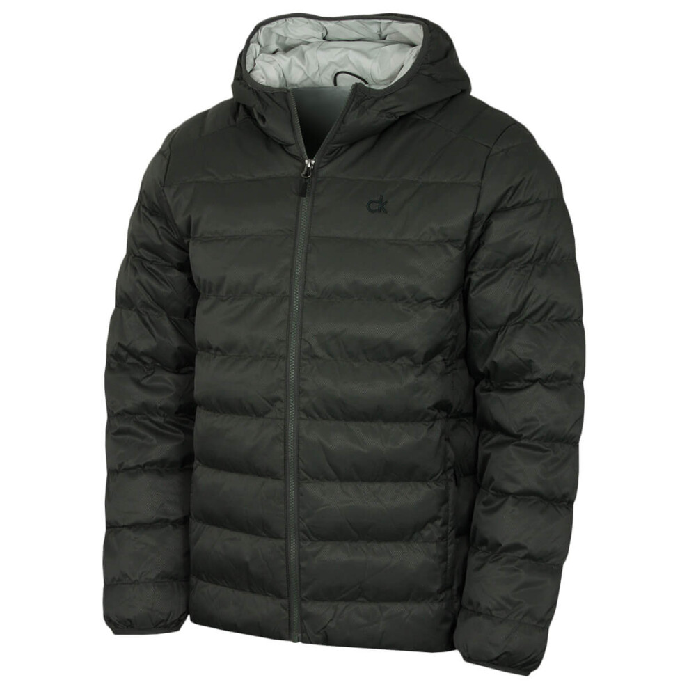 Calvin Klein (Xxxl, Evergreen Lightweight) Mens 2026 San Gabriel Padded Woven Jacquard Jacket
