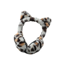 Lightweight Elastic Ear Warmers With Leopard Theme-Beige