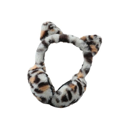 Thermally Ear Covers With Cartoon Leopard Design-Beige