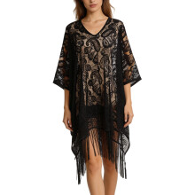 Delicate Hollowed Pattern Shawl Breathable And Soft Scarf-Black
