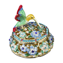 Artistieke kolibrie vorm kleine snuisterijdoosje sieraden-Blauw
