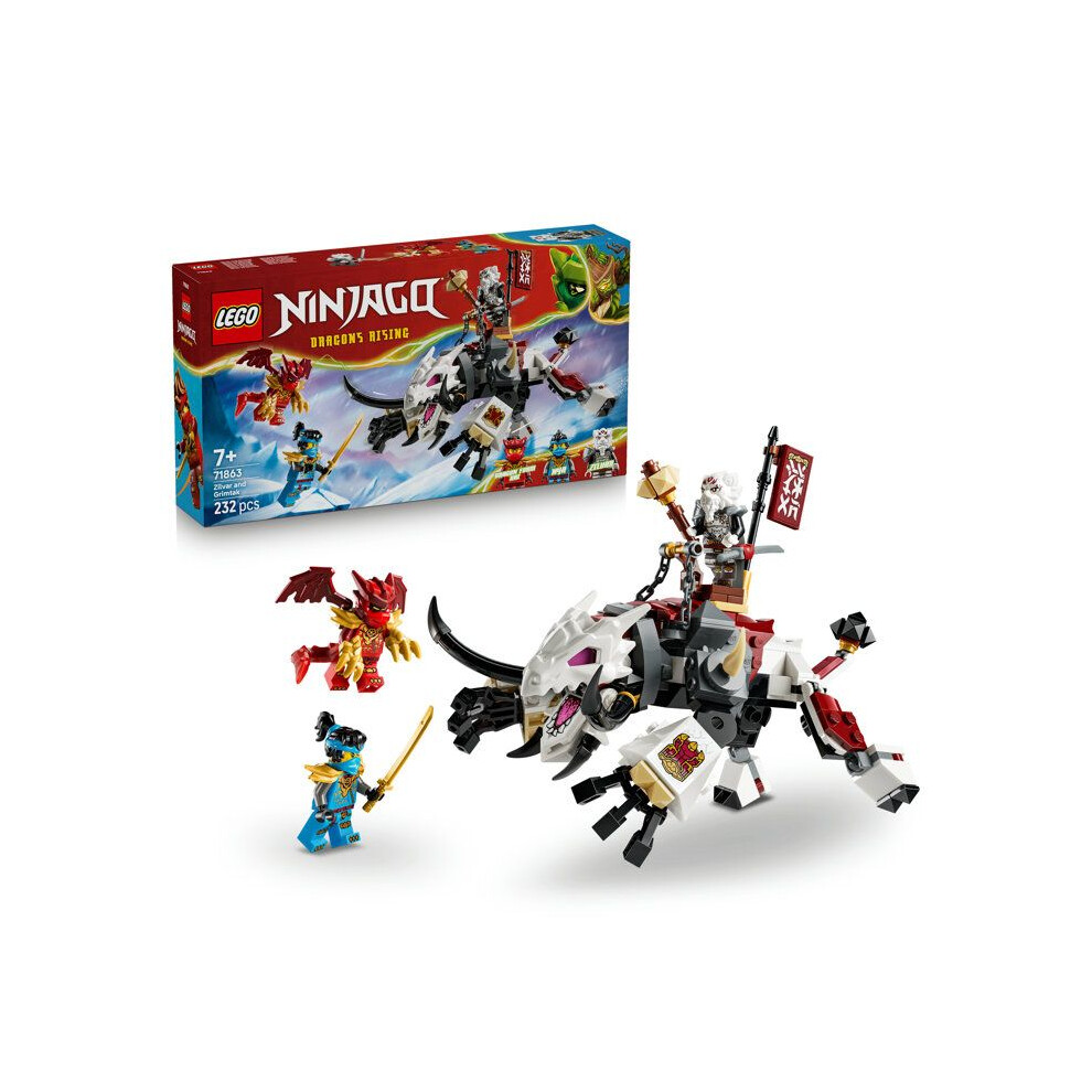 Lego Golden/Silver Ninjago 71863 Zilvar And Grimtak The Dragon Beast - Image 15