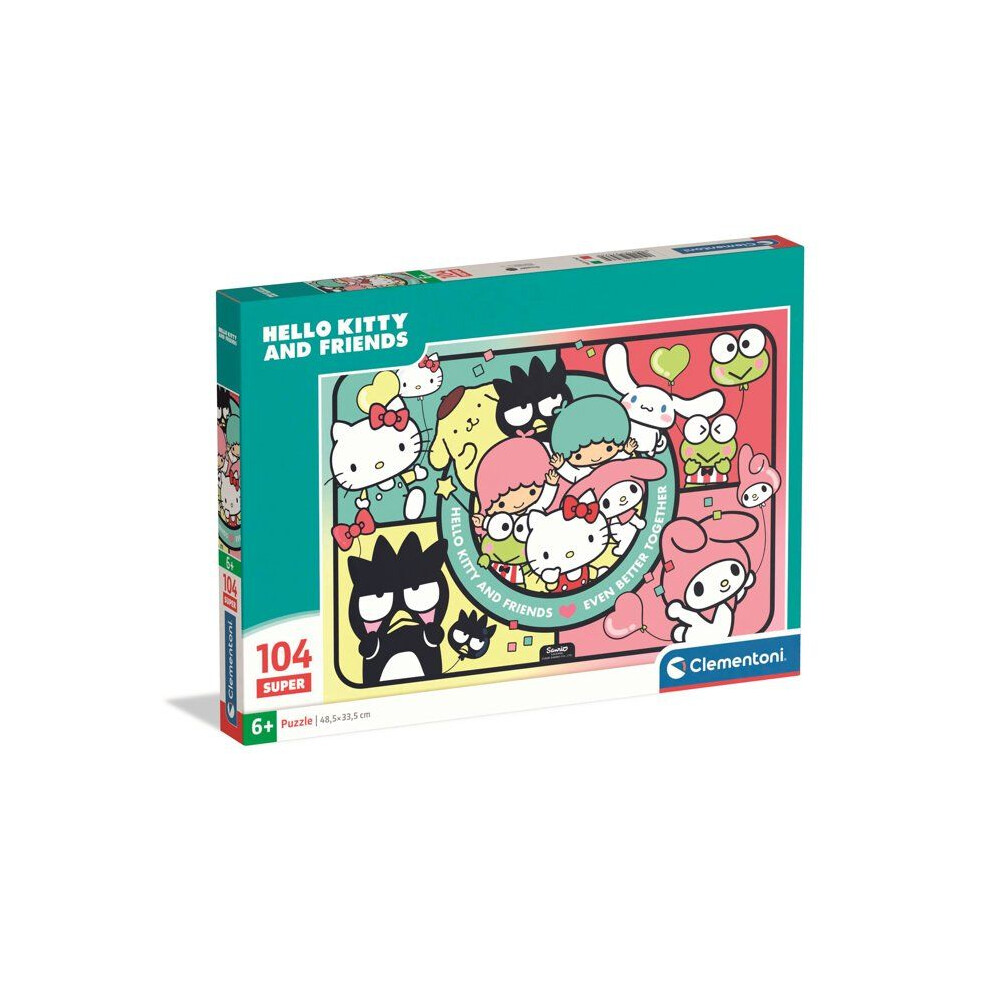 Clementoni 104 Piece Puzzle - Hello Kitty And Friends - Children's Puzzle - From 6 Years - Super Pieces