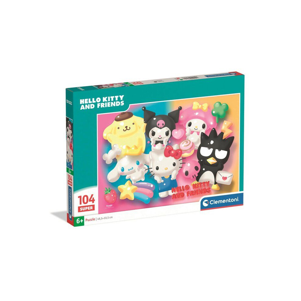 Clementoni 104 Piece Puzzle - Hello Kitty And Friends - Children's Puzzle - From 6 Years - Super Pieces