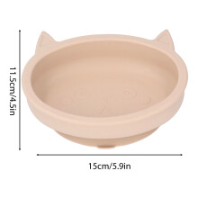 Baby Cat Bowl with Suction Cup - Beige