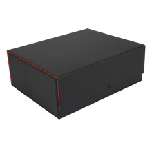 Stilvolle Spielkarten-Organizer-Box mit 3 Fächern,-schwarz rot