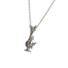 Graceful Butterfly Perched On Vase Necklace Elegant Copper