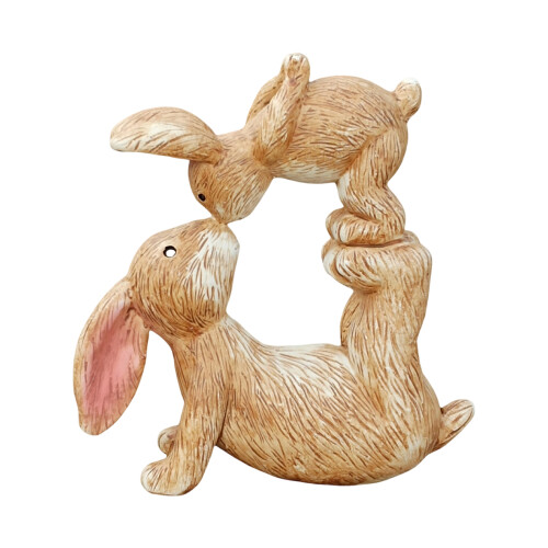 Kiss Rabbit Statue Representing Warmth And Styles Resin Easter
