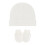 Ensemble de gants d'hiver sans rayures, bonnets, chapeaux,-Blanc 1