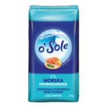 Sól Morska drobnoziarnista spożywcza jodowana 1 kg o'Sole