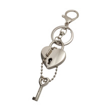 Elegant Zinc Alloy Heart Keychain-Silver fish mouth buckle ke