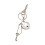 Stylish Double Tone Heart Shaped-Silver key chain key pendan 1