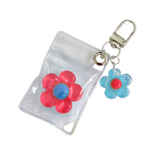 Schlüsselanhänger mit Frühlingsblumen-Anhänger und-Rot