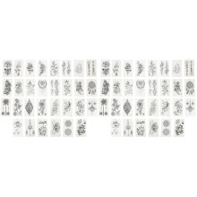 60Pcs Party Flower Decals Pretty Waterproof Temporary Tattoos