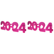 2Pcs Rosy Pc New Year Party Glasses Photo Props Eyewear
